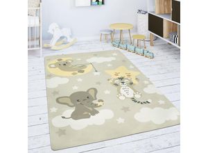 4061981154416 - Kinderteppich Teppich Kinderzimmer Spielmatte Stern Wolke Mond Beige Weiß 120x160 cm - Paco Home