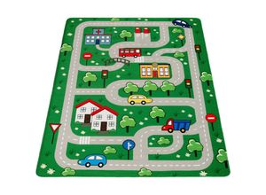 4061981155055 - Kinderteppich Teppich Kinderzimmer Spielteppich Spielmatte Rutschfest Grün 80x150 cm - Paco Home