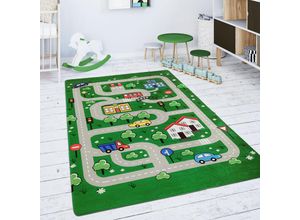 4061981155086 - Paco Home Kinderteppich Teppich Kinderzimmer Spielteppich Spielmatte Rutschfest Grün 80 cm Rund