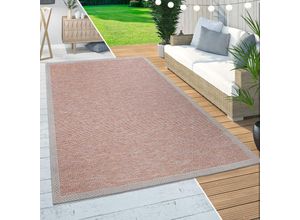 4061981157516 - Paco Home - In-& Outdoor Teppich Balkon Terrasse Küchenteppich Bordüren Design Orange 160 cm Rund