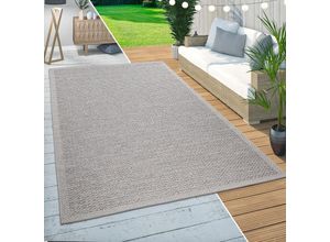 4061981158520 - Paco Home - In- & Outdoor Teppich Balkon Terrasse Küchenteppich Wellen Muster Modern Beige 120x160 cm