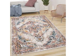 4061981161308 - Teppich Wohnzimmer Kurzflor Vintage Pastell Mit Orient Muster Modern Beige Gelb 80x150 cm - Paco Home