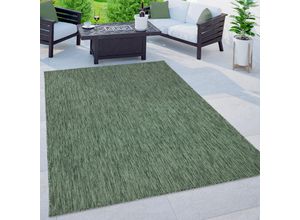 4061981162961 - Paco Home - In-& Outdoor Teppich Balkon Terrasse Küchenteppich Einfarbig Meliertes Muster Grün 240x340 cm