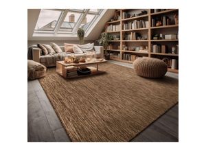 4061981163296 - Paco Home - In-& Outdoor Teppich Balkon Terrasse Küchenteppich Einfarbig Meliertes Muster 120 cm Rund Coffee