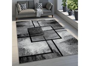 4061981164699 - Paco Home Teppich Wohnzimmer Vintage Kurzflor Modernes Geometrisches Muster Abstrakt Grau 60x100 cm