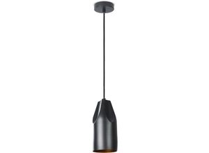 4061981165030 - Hängeleuchte Wohnzimmer Esstisch Küchenlampe 15m Textilkabel Industriell Schwarz-Gold Pendelleuchte - Typ 1 - Paco Home