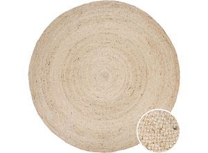 4061981167935 - Paco Home Teppich Rund Wohnzimmer Jute Boho Ethno Muster Modern Handgefertigt Naturteppich Ø 100 cm Rund Elfenbein 2