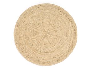 4061981167966 - Teppich Viborg 595 Teppiche Gr Ø 200 cm 13 mm 1 St weiß (ivory) Esszimmerteppiche Jute Modern Boho Handgefertigter Natur-Teppich