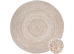 4061981167980 - Paco Home Teppich Rund Wohnzimmer Jute Boho Ethno Muster Modern Handgefertigt Naturteppich Beige Ø 100 cm Rund