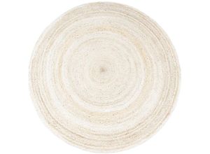 4061981168116 - Teppich Viborg 595 Teppiche Gr Ø 200 cm 13 mm 1 St weiß Esszimmerteppiche Jute Modern Boho Handgefertigter Natur-Teppich