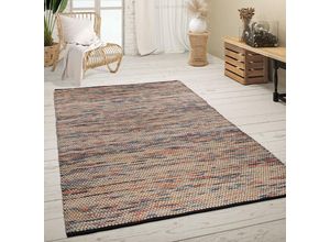 4061981168413 - Teppich Wohnzimmer Kurzflor Jute Handgewebt Meliertes Ethno Muster Naturfaser 60x100 cm Bunt - Paco Home