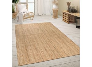 4061981171208 - Paco Home Teppich Wohnzimmer Naturfaser Jute Handgearbeitet Abstraktes Modernes Muster 60x100 cm Natur 2