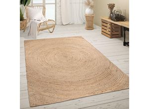 4061981171314 - Teppich Wohnzimmer Naturfaser Jute Handgearbeitet Abstraktes Modernes Muster 120x170 cm Natur - Paco Home