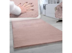 4061981171703 - Fellteppich Rabbit 780 Teppiche Gr B L 200 cm x 200 cm 26 mm 1 St pink Fellteppich Esszimmerteppiche Kunstfell Kaninchenfell-Haptik ein echter Kuschelteppich Uni-Farben