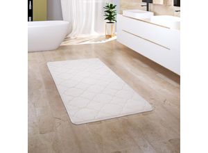 4061981172137 - Badezimmerteppich Badematte Badteppich Badvorleger Flauschig Memory Foam 3D 50x80 cm Creme 2 - Paco Home