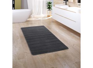 4061981172229 - Badezimmerteppich Badematte Badteppich Badvorleger Flauschig Memory Foam 3D Anthrazit 50x80 cm - Paco Home