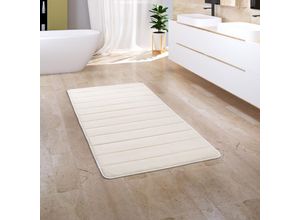 4061981172250 - Badezimmerteppich Badematte Badteppich Badvorleger Flauschig Memory Foam 3D 50x80 cm Creme - Paco Home