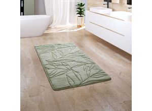 4061981172342 - Badezimmerteppich Badematte Badteppich Badvorleger Flauschig Memory Foam 3D Grün 50x80 cm - Paco Home