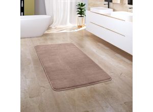 4061981172557 - Badezimmerteppich Badematte Badteppich Badvorleger Flauschig Memory Foam 3D 50x80 cm Beige 2 - Paco Home