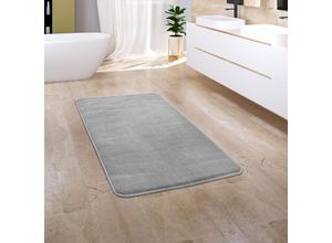 4061981172588 - Badezimmerteppich Badematte Badteppich Badvorleger Flauschig Memory Foam 3D 50x80 cm Grau 3 - Paco Home