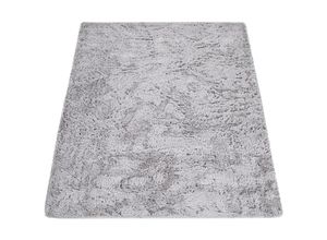 4061981175114 - Hochflor Teppich Wohnzimmer Fellteppich Kunstfell Flauschig Rutschfest Silber Grau 80x150 cm - Paco Home