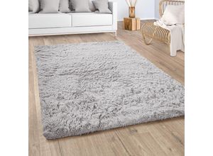 4061981175138 - Hochflor Teppich Wohnzimmer Fellteppich Kunstfell Flauschig Rutschfest Silber Grau 120x170 cm - Paco Home 4061981175138 - Hochflor Teppich Wohnzimmer Fellteppich Kunstfell Flauschig Rutschfest Silber Grau 120x170 cm - Paco Home