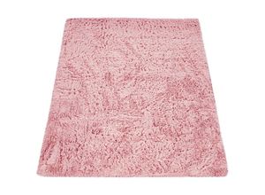 4061981175213 - Hochflor Teppich Wohnzimmer Fellteppich Kunstfell Flauschig Rutschfest Rosa Altrosa 80x150 cm - Paco Home