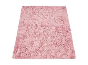 4061981175282 - Hochflor Teppich Wohnzimmer Fellteppich Kunstfell Flauschig Rutschfest Rosa Altrosa 200x290 cm - Paco Home