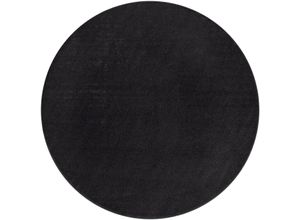 4061981177712 - Teppich Porto 890 Teppiche Gr Ø 200 cm 13 mm 1 St schwarz Esszimmerteppiche Kurzflor Uni-Farben ideal im Wohnzimmer & Schlafzimmer