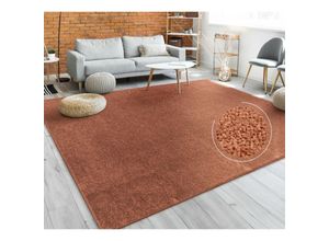 4061981177750 - Teppich Wohnzimmer Kurzflor Schlafzimmer Modernes Einfarbiges Muster Braun Rot 60x100 cm - Paco Home