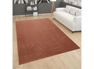 4061981177774 - Teppich Wohnzimmer Kurzflor Schlafzimmer Modernes Einfarbiges Muster Braun Rot 80x250 cm - Paco Home