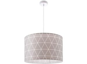 4061981178689 - Deckenlampe Lampenschirm Stoff Pendelleuchte E27 Hängeleuchte Schlafzimmer Rund Pendelleuchte - Weiß Design 10 (Ø455 cm) - Paco Home