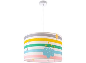 4061981178924 - Deckenlampe Kinder Pendelleuchte Kinderzimmer Stoffschirm Rund Bunt Baby E27 Pendelleuchte - Weiß Mehrfarbig 2 (Ø455cm) - Paco Home 4061981178924 - Deckenlampe Kinder Pendelleuchte Kinderzimmer Stoffschirm Rund Bunt Baby E27 Pendelleuchte - Weiß Mehrfarbig 2 (Ø455cm) - Paco Home