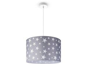 4061981179051 - Deckenlampe Kinderzimmer Pendelleuchte Baby Lampenschirm Stoff Rund Sterne Pendelleuchte - Weiß Design 6 (Ø455 cm) - Paco Home