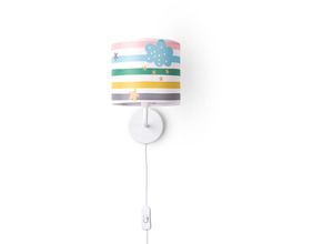 4061981179488 - Paco Home - Nachttischlampe Kinderzimmer Tischleuchte Bunt Wandlampe Kinderzimmer Regenbogen Wandleuchte - Weiß Design 6 (Ø18 cm)