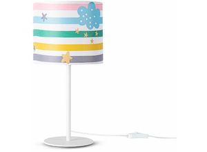 4061981180446 - Paco Home - Nachttischlampe Kinderzimmer Tischleuchte Bunt Wandlampe Kinderzimmer Regenbogen Tischleuchte - Weiß Design 6 (Ø18 cm)