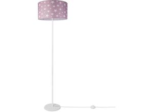 4061981180521 - Stehlampe Kinderlampe Kinderzimmer Stehleuchte Lampenschirm Sterne Mond Design 7 (Ø38 cm) Stehleuchte Einbein - Weiß - Paco Home