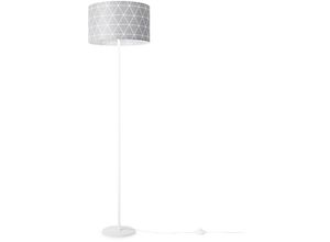 4061981180583 - Stehlampe Standleuchte Wohnzimmer Schlafzimmer E27 Skandi Pink Grau Blau Deko Grau (Ø38cm) Stehleuchte - Weiß - Paco Home