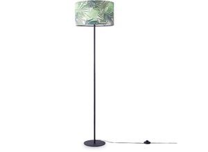 4061981180675 - Paco Home Stehleuchte Stehlampe Kinderzimmer Lampe Leselampe Deko Wohnzimmer Palme Grün (Ø38cm) Stehleuchte - Schwarz