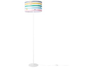 4061981180736 - Kinderlampe Stehlampe Kinderzimmer Streifen Regenbogen Hell Bunt Pastell E27 Mehrfarbig (Ø38cm) Stehleuchte - Weiß - Paco Home