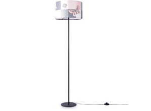 4061981180767 - Lampe Kinderzimmer Kinderlampe Babyzimmer Stehlampe E27 Schmetterling Blumen Mehrfarbig (Ø38cm) Stehleuchte - Schwarz - Paco Home