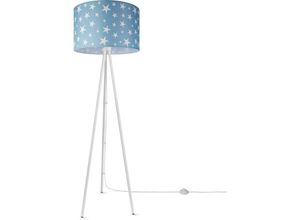 4061981180828 - Stehlampe Kinderlampe Kinderzimmer Stehleuchte Lampenschirm Sterne Mond Design 5 (Ø455 cm) Stehleuchte Dreinbein - Weiß - Paco Home