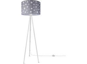 4061981180835 - Stehlampe Kinderlampe Kinderzimmer Stehleuchte Lampenschirm Sterne Mond Design 6 (Ø455 cm) Stehleuchte Dreinbein - Weiß - Paco Home