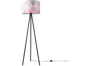 4061981180934 - Stehlampe Standleuchte Wohnzimmer Schlafzimmer E27 Hell Pastell Vintage Mehrfarbig (Ø455cm) Stehleuchte - Schwarz - Paco Home