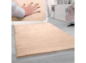 4061981183300 - Fellteppich Rabbit 780 Teppiche Gr B L 140 cm x 200 cm 26 mm 1 St beige (sand) Fellteppich Esszimmerteppiche Kunstfell Kaninchenfell-Haptik ein echter Kuschelteppich Uni-Farben