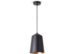 4061981187193 - Pendelleuchte Wohnzimmer Hängelampe Esstisch Küche Lampenschirm Industrial Pendelleuchte - Schwarz Messing (Ø195 cm) - Paco Home