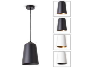 4061981187223 - Pendelleuchte Wohnzimmer Hängelampe Esstisch Küche Lampenschirm Industrial Pendelleuchte - Weiß Messing (Ø195 cm) - Paco Home
