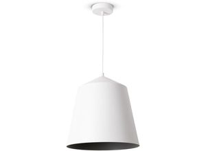 4061981187292 - Pendelleuchte Wohnzimmer Hängelampe Esstisch Küche Lampenschirm Industrial Pendelleuchte - Weiß Grau (Ø325 cm) - Paco Home