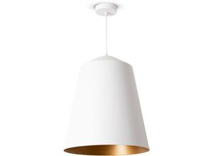 4061981187391 - Pendelleuchte Wohnzimmer Hängelampe Esstisch Küche Lampenschirm Industrial Pendelleuchte - Weiß Gold (Ø365 cm) - Paco Home