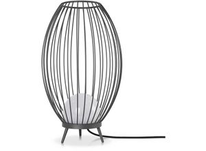 4061981188718 - Paco Home Outdoorleuchte Stehleuchte Tischleuchte Außen Terrasse Garten IP 54 Kabel 3m Anthrazit (milchig) Stehleuchte E27